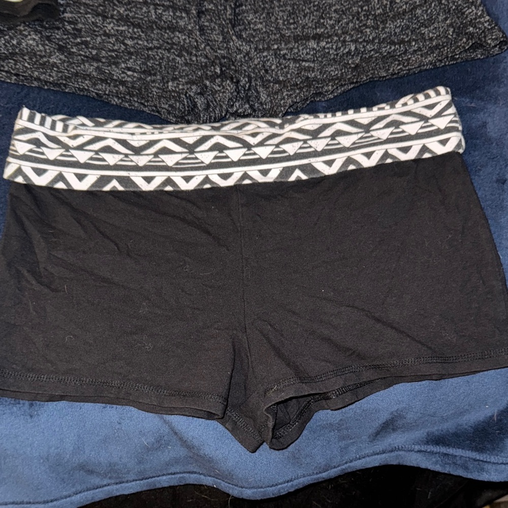 No Boundaries Black Shorts with Geometric Waistband